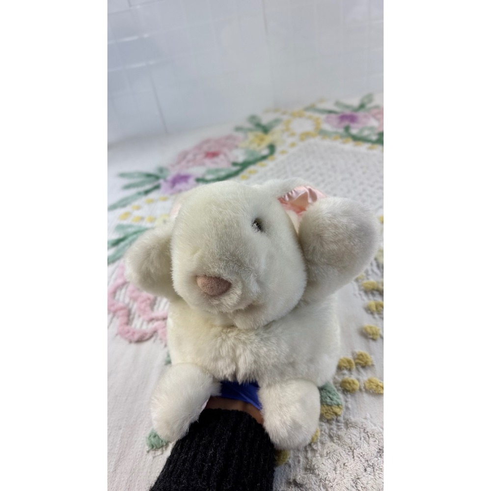 Vintage 1989 Dakin Chubette Bunny Body Puppet White Plush Rabbit 13-1610 NWT